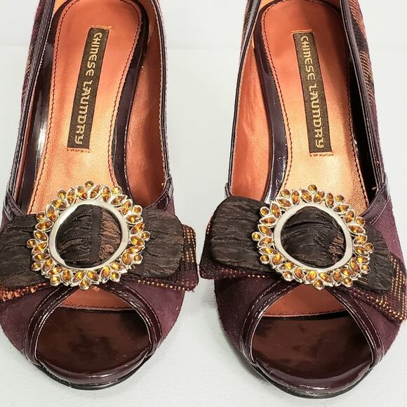 Chinese Laundry Dazzling Bow Suede Leather Pumps - Picture 4 of 8